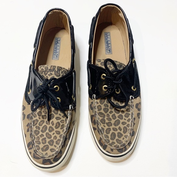 Sperry Top-Sider Leopard Print Patent Leather Flat Boat Shoes Flats US 10 M - Picture 2 of 5